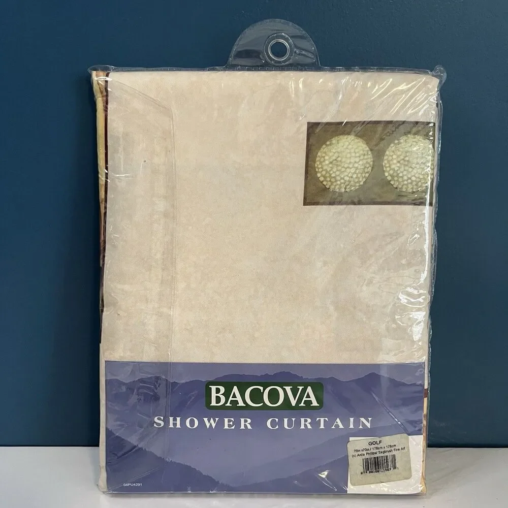 NWT Golf Theme Shower Curtain GOLF ll Fabric Single Panel 70”x70” Bacova